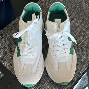 Steve Madden Campo White and Green Sneakers